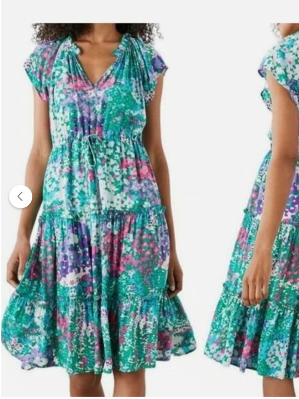 Rails juni Dress in Gardenia Floral Tiered Midi Skirt Size Small